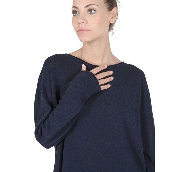 Crown of Edinburgh Cashmere Relaxed Cashmere Pullover Women Navy blue Gloves - Picture 3 of 7